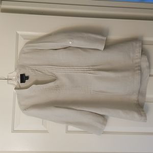 Cynthia Rowley, Light Gray, Linen Shirt, Size S